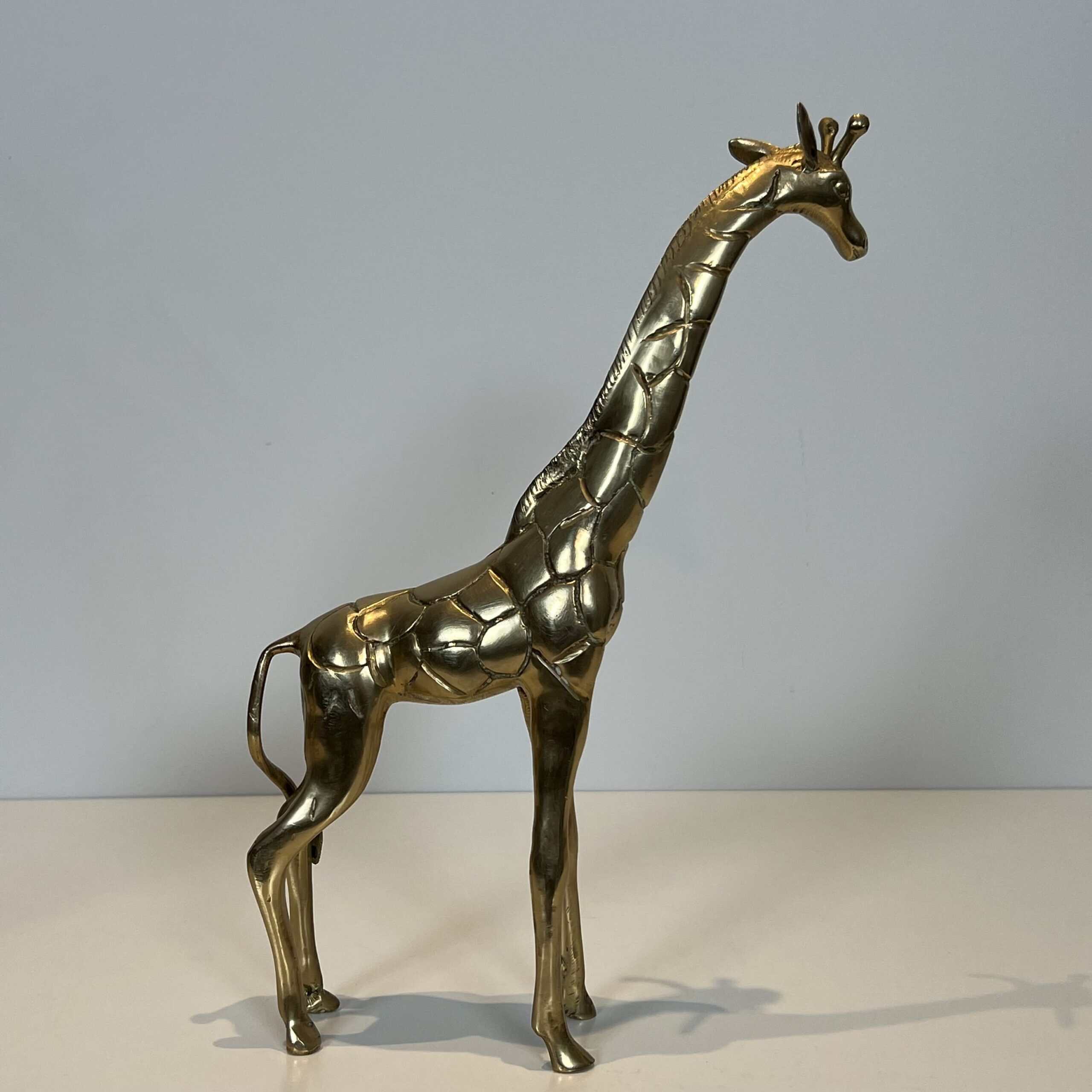 Brass "Giraffe" Animal Sculptures, Pair, 1970s. - Image 15