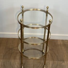 Three-Tiered Bar Cart, Attributed to Maison Jansen, 1940s