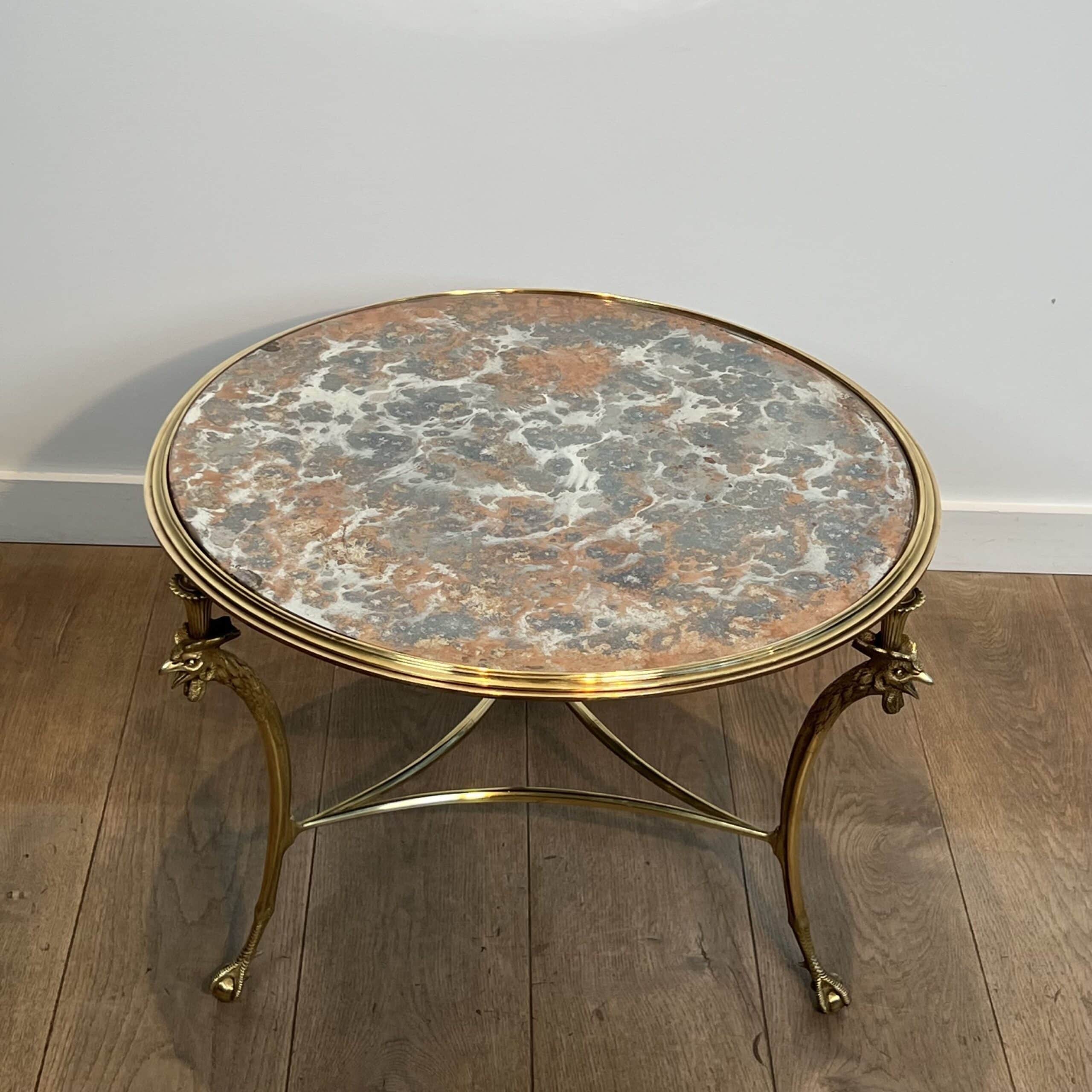 Maison Charles Bronze Coffee Table "Rooster", Circa 1940. - Image 3