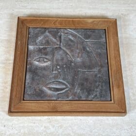 Modernist Ceramic Plaque with Cubist Decor, 1970s.