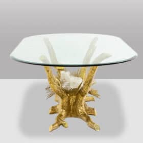 Pierre Duval Brasseur Gold-Plated Brass Dining Table. Circa 1970.