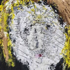 Marcel Mulot, Abstract Woman Portrait, Gouache on Canvas, 1988