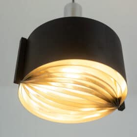 1960s French Black and Chrome Pendant Light