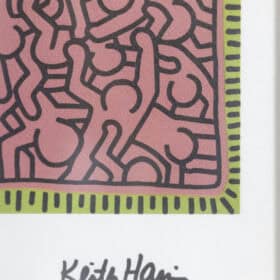 Signed Keith Haring Abstract Silkscreen Print