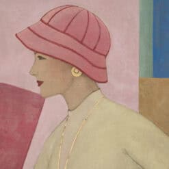 Contemporary French Hand-Painted 1950s Woman Canvas - Figure Detail - Styylish