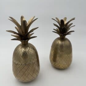 Pair of Vintage Brass Pineapple Ice Buckets, in the Style of Mauro Manetti, 1970s.