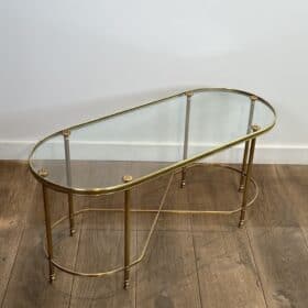 Oblong Glass Coffee Table, by Maison Baguès, 1960s.