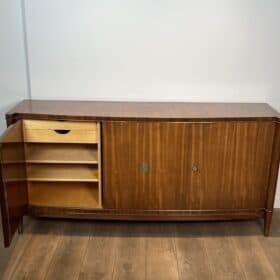 Walnut Enfilade with Bronze Mounts, Art Deco, De Coene Frères, 1940s