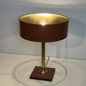 Fluted Brass Desk Lamp, in the style of Jacques Adnet, 1970s
