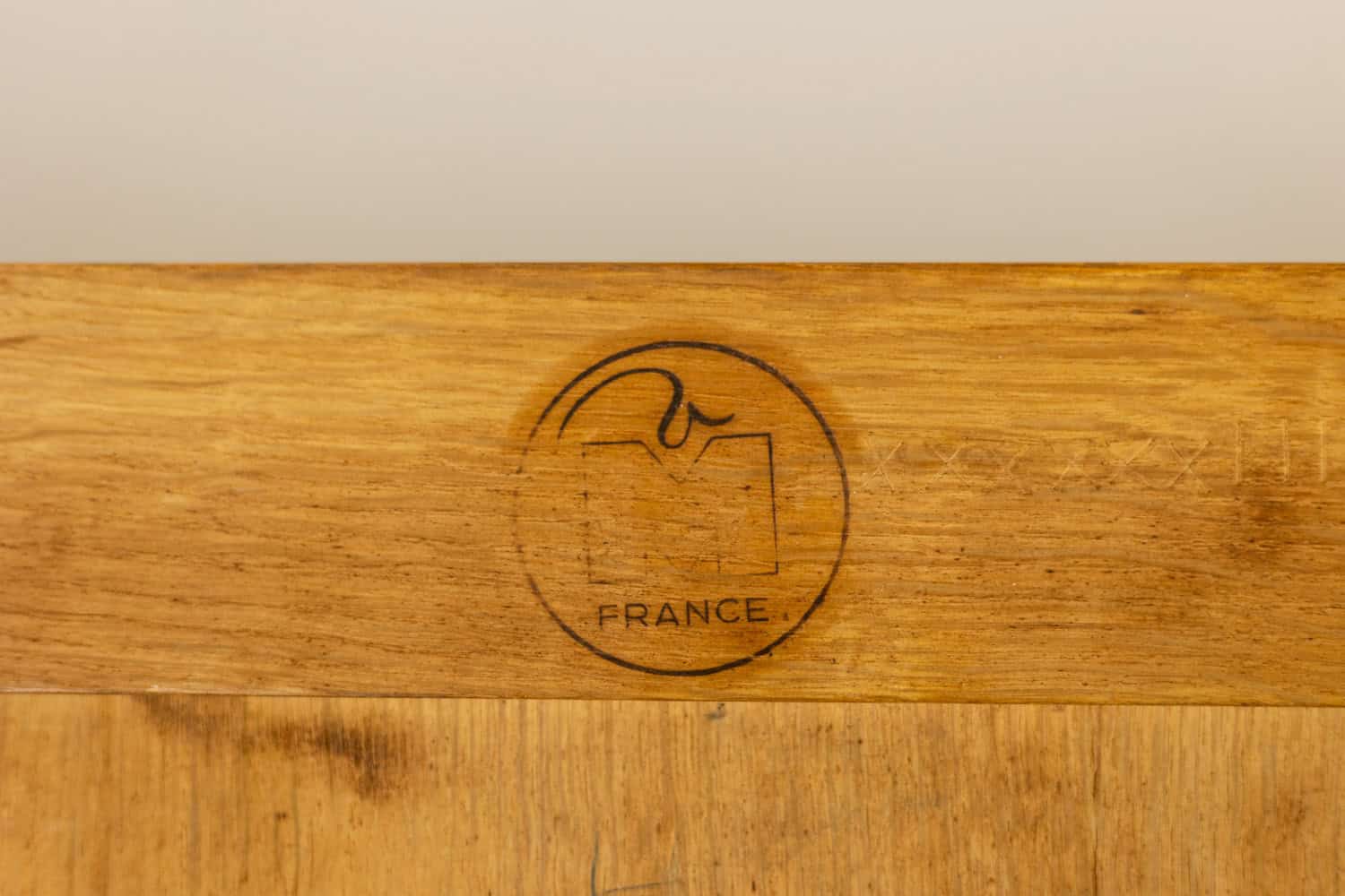 Guillerme and Chambron. Oak wardrobe with built-in writing desk. 1970s–80s - Image 21