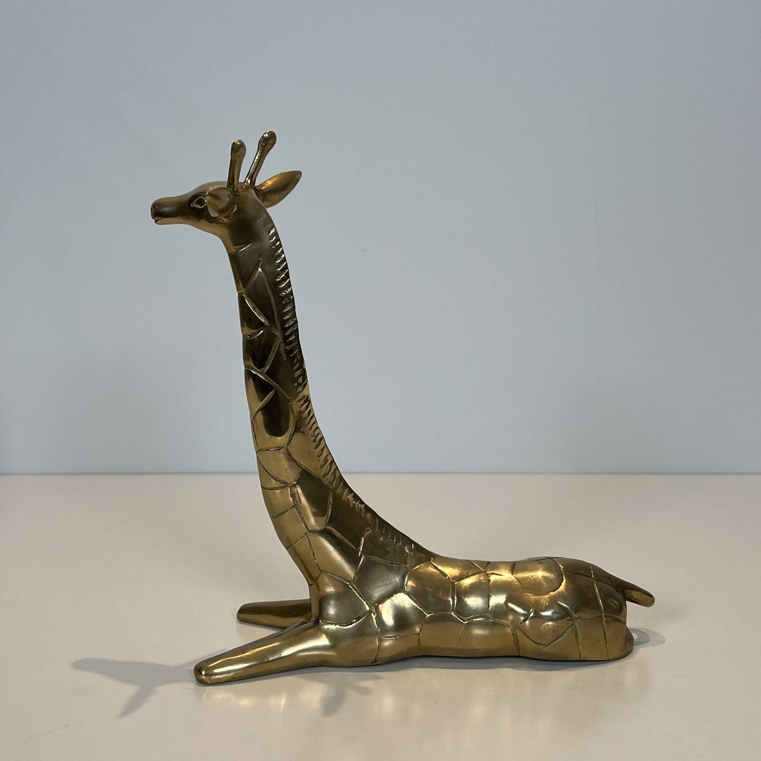 Brass "Giraffe" Animal Sculptures, Pair, 1970s. - Image 22