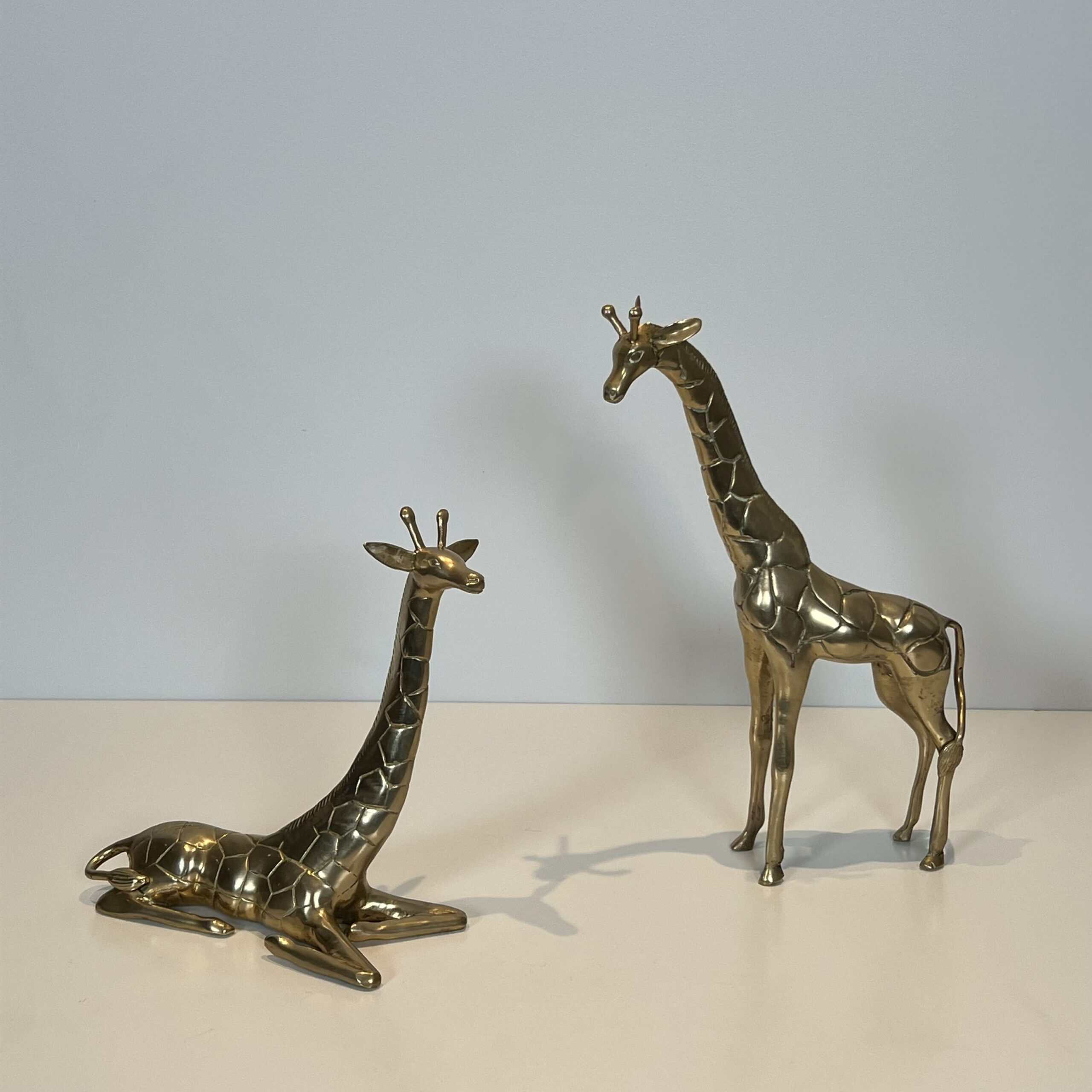 Brass "Giraffe" Animal Sculptures, Pair, 1970s. - Image 23