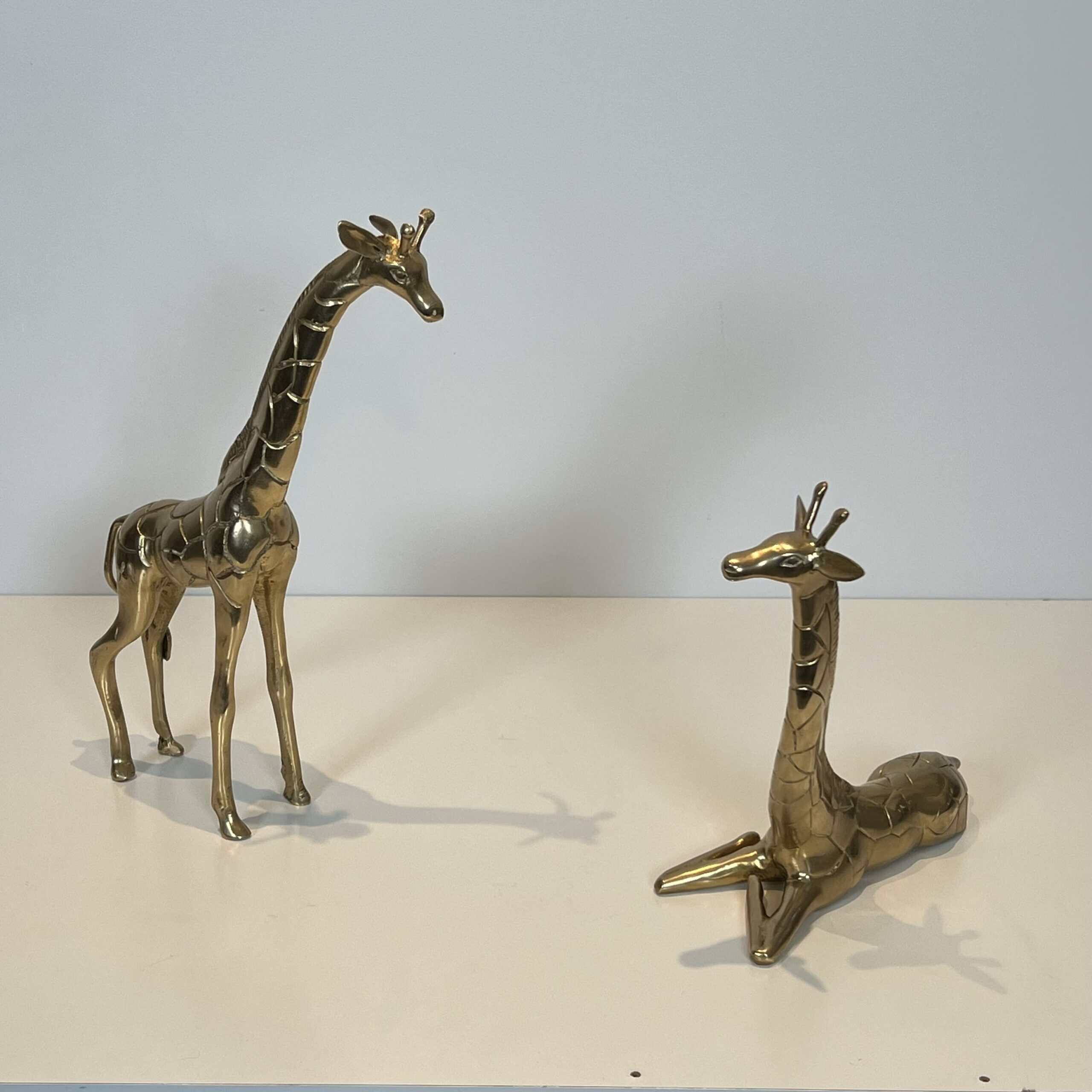 Brass "Giraffe" Animal Sculptures, Pair, 1970s. - Image 25