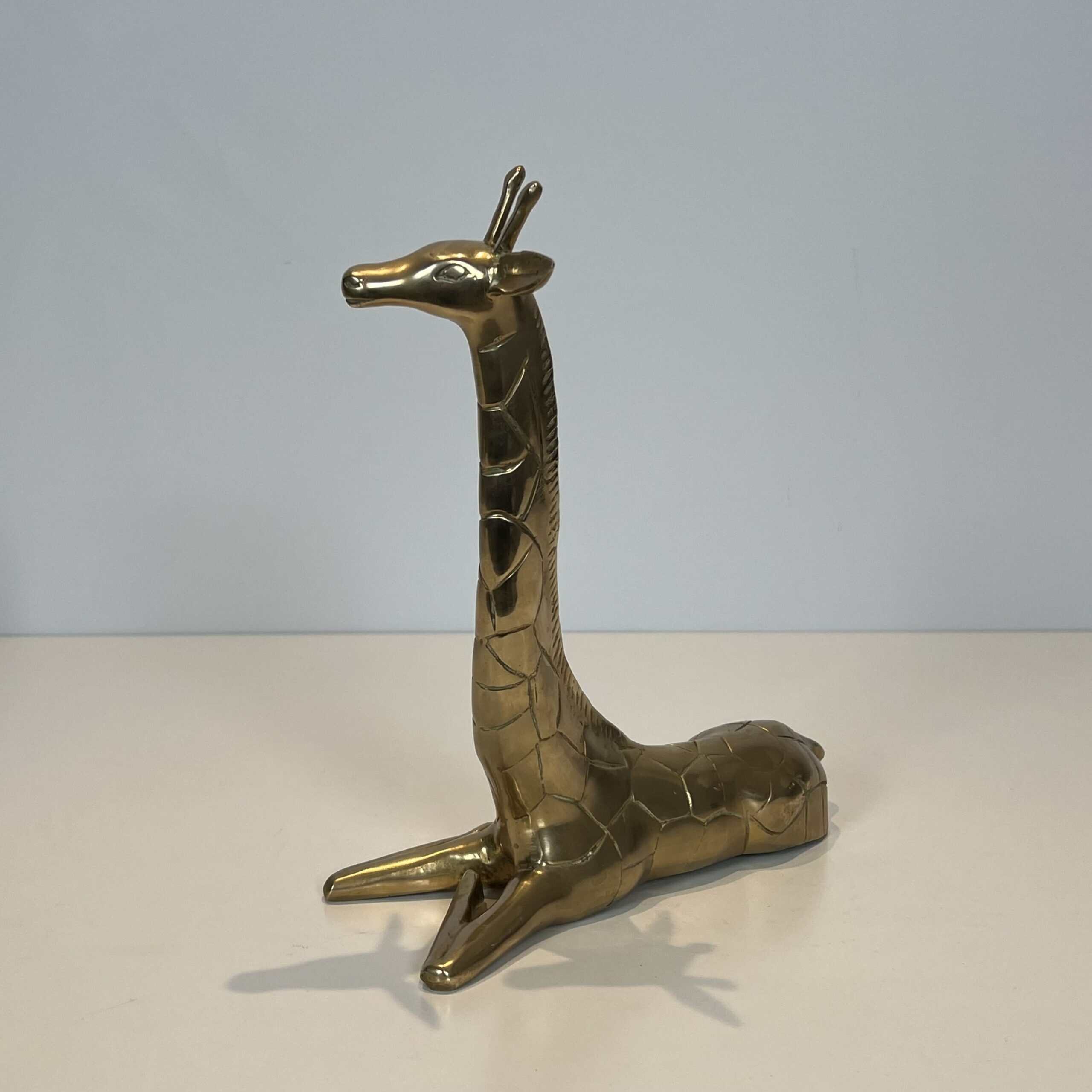 Brass "Giraffe" Animal Sculptures, Pair, 1970s. - Image 27