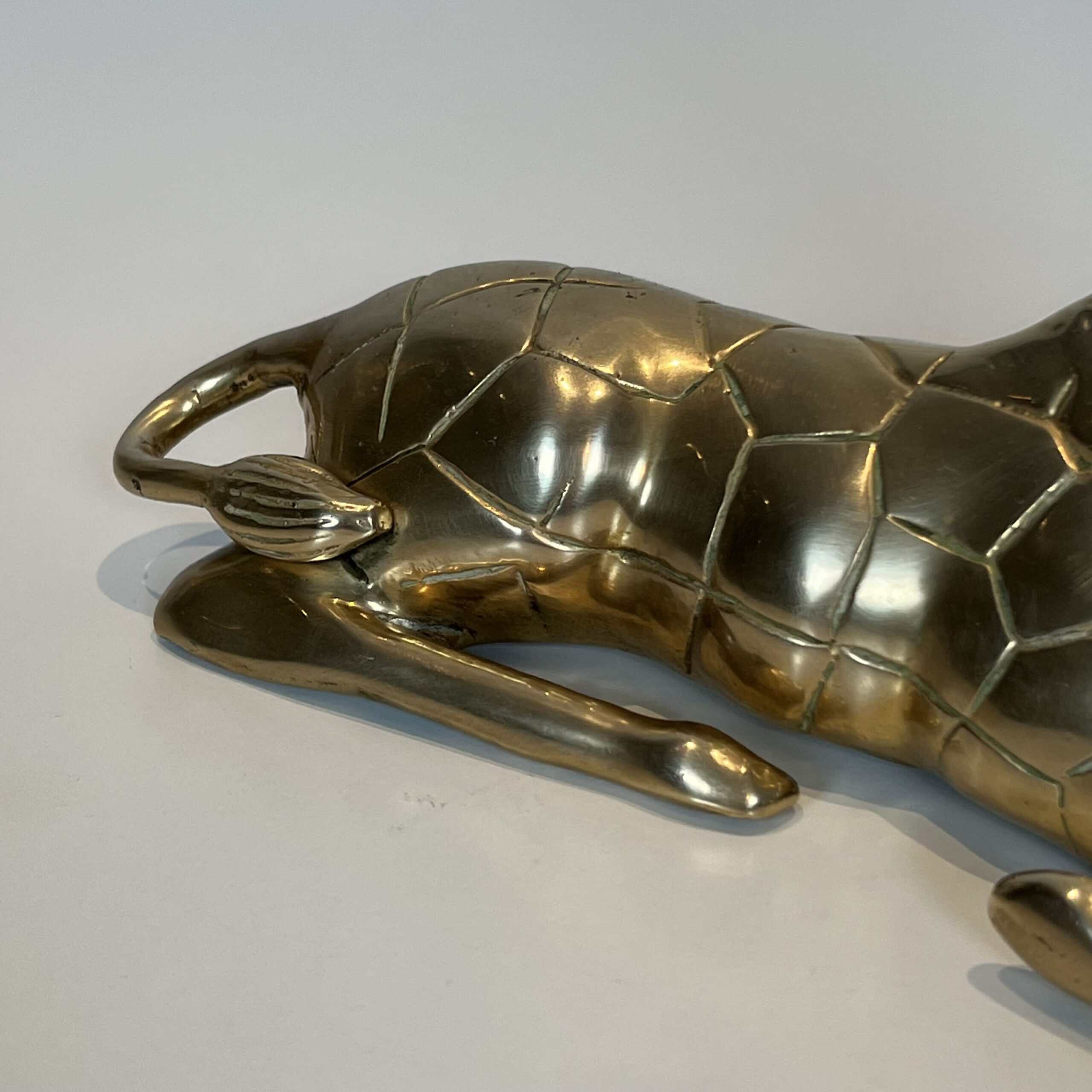 Brass "Giraffe" Animal Sculptures, Pair, 1970s. - Image 30