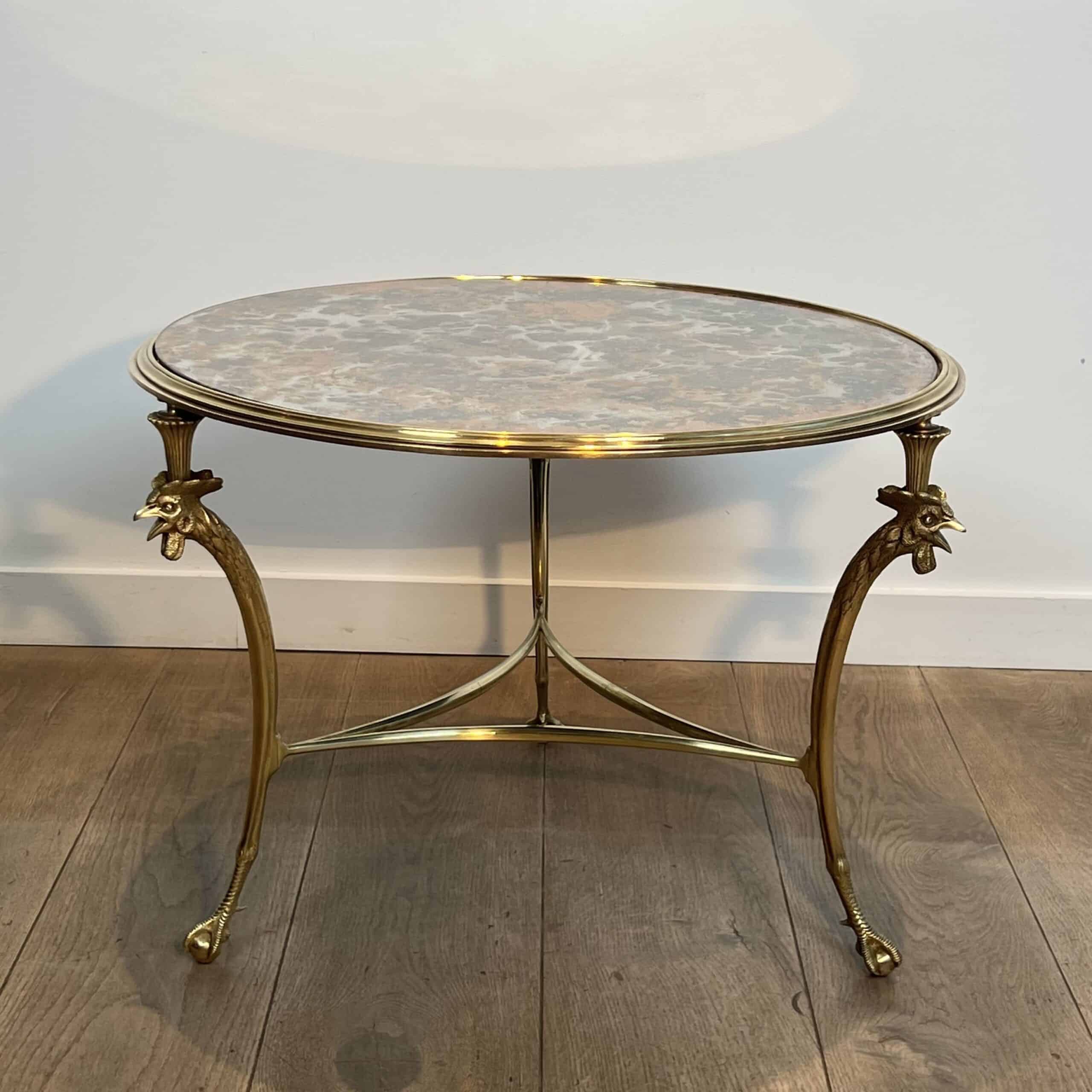 Maison Charles Bronze Coffee Table "Rooster", Circa 1940. - Image 4