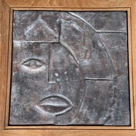 Modernist Ceramic Plaque with Cubist Decor, 1970s.