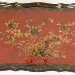 1950s English Chinoiserie Lacquer Coffee Table - Top Detail - Styylish