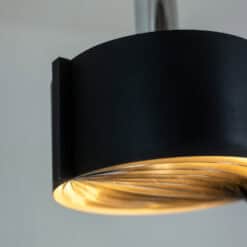 1960s French Black and Chrome Pendant Light - Lamp Detail Two - Styylish
