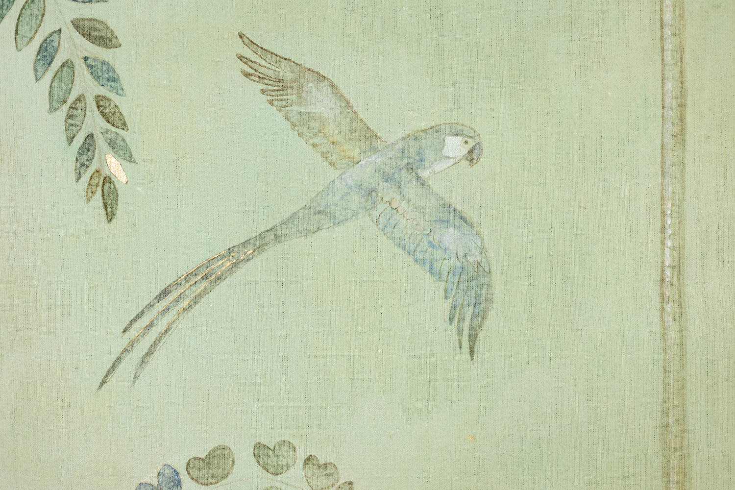 Contemporary French Hand-Painted Parrot Canvas - Bird Detail One - Styylish
