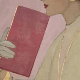 Contemporary French Hand-Painted 1950s Woman Canvas