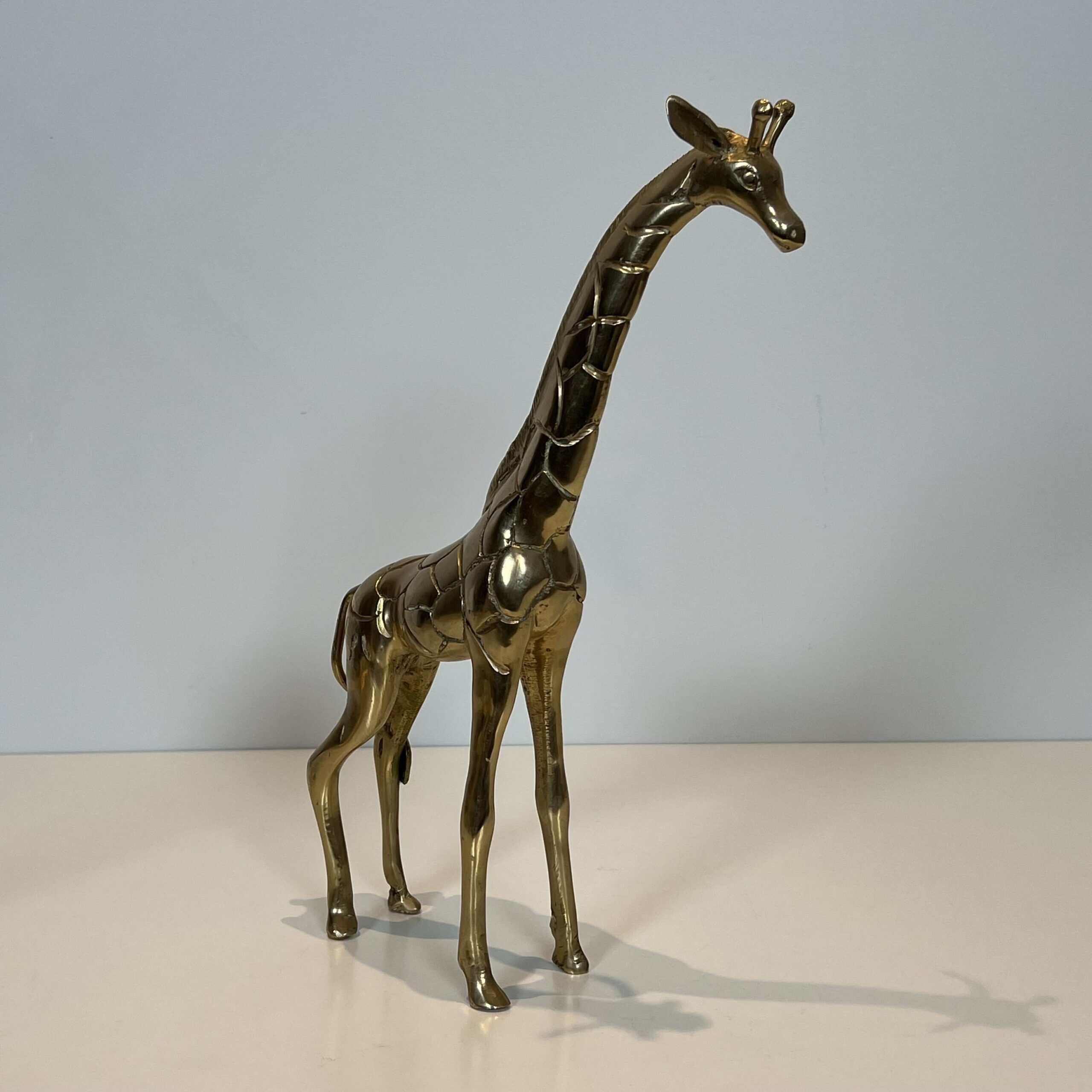 Brass "Giraffe" Animal Sculptures, Pair, 1970s. - Image 4