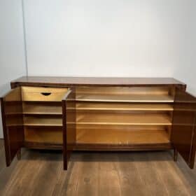 Walnut Enfilade with Bronze Mounts, Art Deco, De Coene Frères, 1940s