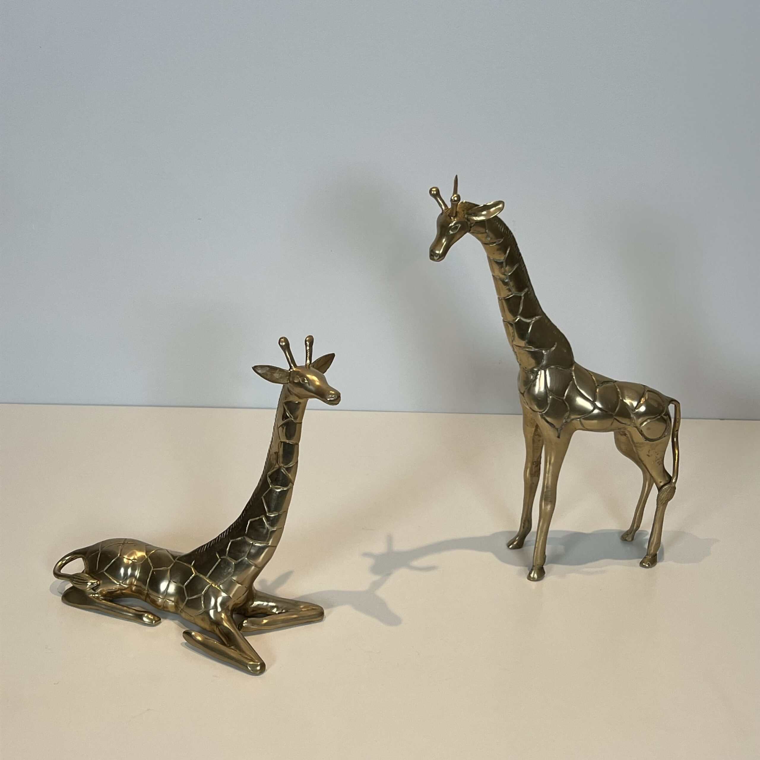 Brass "Giraffe" Animal Sculptures, Pair, 1970s. - Image 31