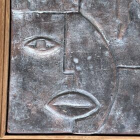 Modernist Ceramic Plaque with Cubist Decor, 1970s.