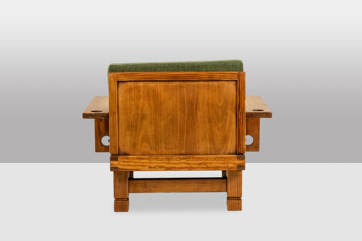 Pair of Modernist-Style Armchairs made of Pitch Pine. 1960s. - Image 5