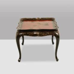 1950s English Chinoiserie Lacquer Coffee Table - Side View - Styylish