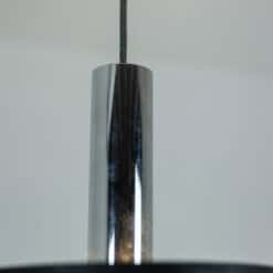 1960s French Black and Chrome Pendant Light - Cable Detail - Styylish
