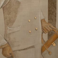 Contemporary French Hand-Painted 1950s Woman Canvas - Middle Detail - Styylish