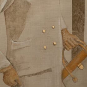 Contemporary French Hand-Painted 1950s Woman Canvas