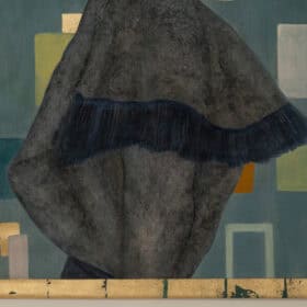 Contemporary French Hand-Painted 1950s Woman Canvas