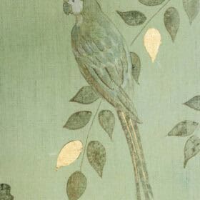 Contemporary French Hand-Painted Parrot Canvas