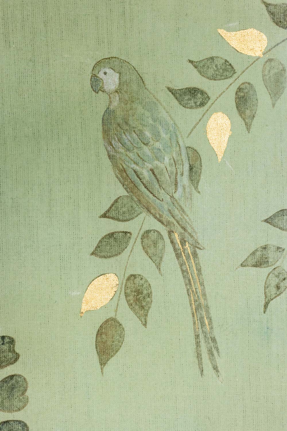 Contemporary French Hand-Painted Parrot Canvas - Bird Detail Two - Styylish
