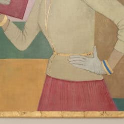 Contemporary French Hand-Painted 1950s Woman Canvas - Lower Detail - Styylish