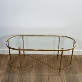 Oblong Glass Coffee Table, by Maison Baguès, 1960s.