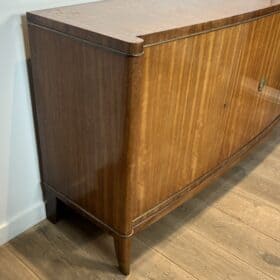 Walnut Enfilade with Bronze Mounts, Art Deco, De Coene Frères, 1940s