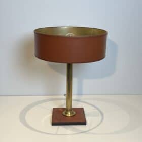 Fluted Brass Desk Lamp, in the style of Jacques Adnet, 1970s