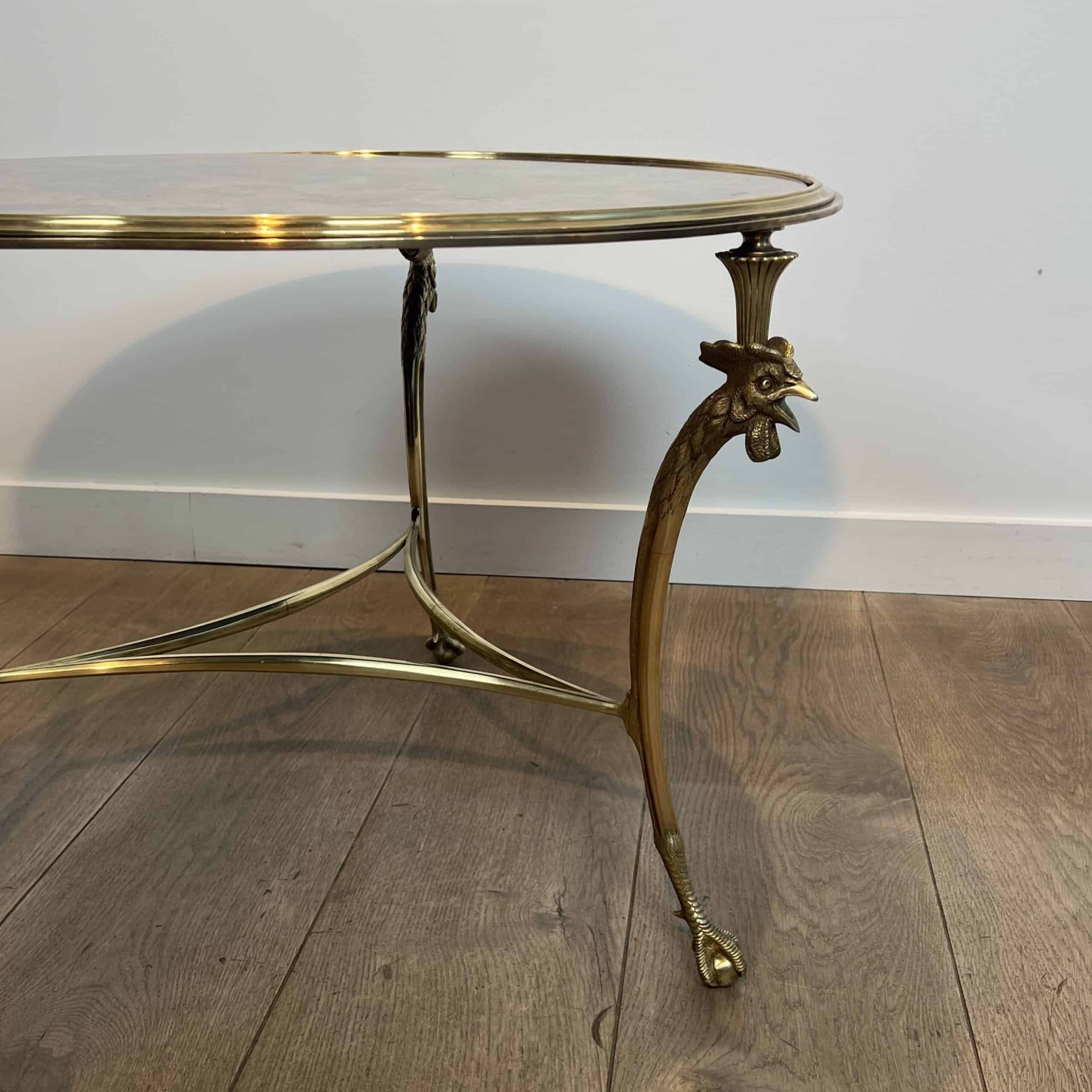 Maison Charles Bronze Coffee Table "Rooster", Circa 1940. - Image 6