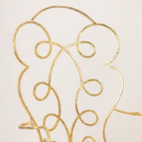 Pair of gilt wrought iron armchairs, circa 1990