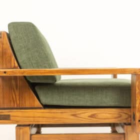 Pair of Modernist-Style Armchairs made of Pitch Pine. 1960s.