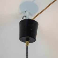 1960s French Black and Chrome Pendant Light - Ceiling Fixture Detail - Styylish