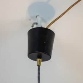 1960s French Black and Chrome Pendant Light