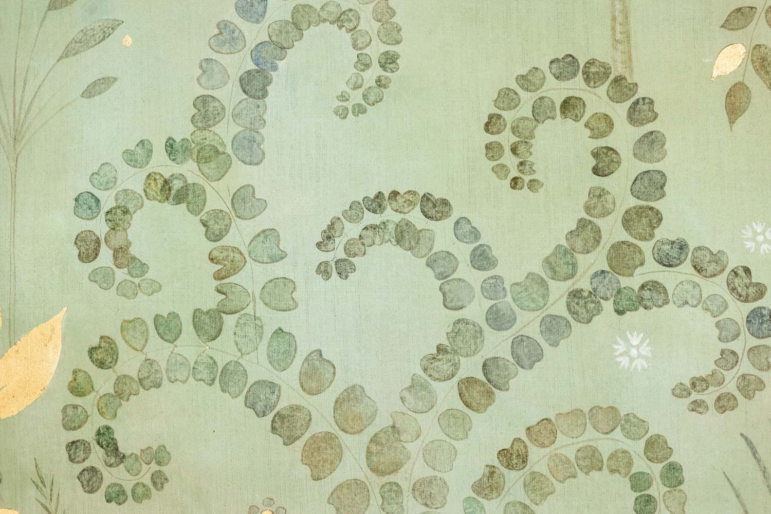 Contemporary French Hand-Painted Parrot Canvas - Foliage Detail Three - Styylish