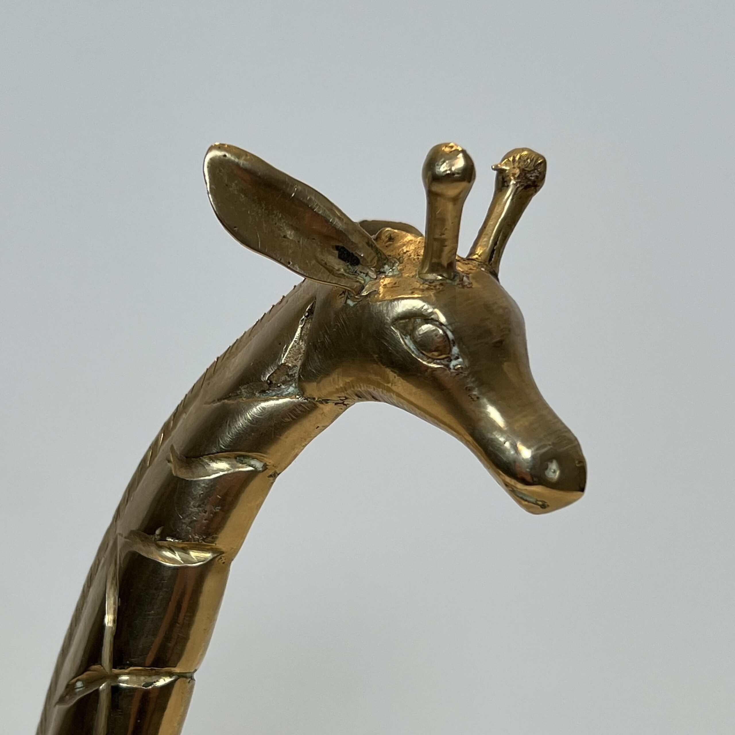 Brass "Giraffe" Animal Sculptures, Pair, 1970s. - Image 6