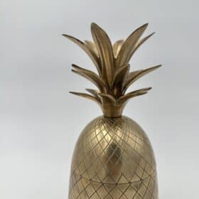 Pair of Vintage Brass Pineapple Ice Buckets, in the Style of Mauro Manetti, 1970s.