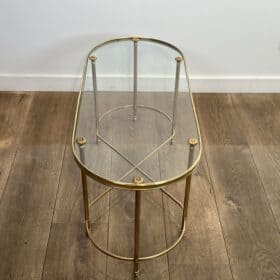 Oblong Glass Coffee Table, by Maison Baguès, 1960s.